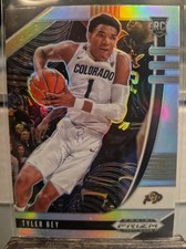 TYLER BEY SILVER PRIZM ROOKIE CARD JERSEY #1 COLORADO RC MAVERICKS 2020 PANINI . rookie card picture