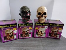 Vintage Halloween blutende Gehirne Totenkopf Kerze blutig sickerndes Blut