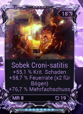Warframe Riven Mod Sobek Croni-satitis \ Playstation \ X-Box \ PC