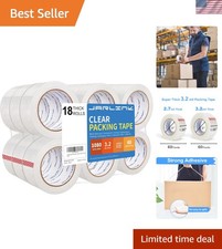Effortless Sealing: 18 Rolls Clear Packing Tape, 60 Yards, Strong Adhesive