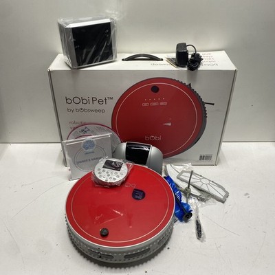 bobsweep bObi Pet Robotic Vacuum Cleaner Red With Remote Boxed Powers On As-Is