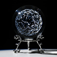3D Laser Engraved Constellation Crystal Ball Paperweight