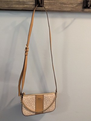 DKNY Lgogo Small Crossbody Bag Purse Gold Chain