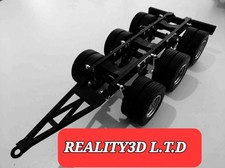 Tamiya 1/14 Semi Tractor Trailer tri Axle Dolly Pin Coupler Kit+ clear lens