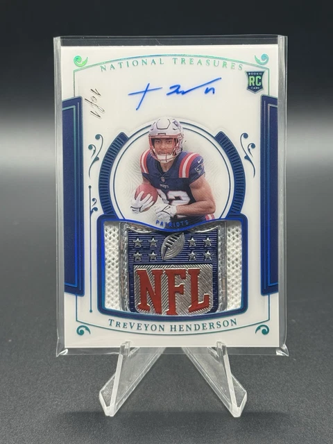 Treveyon Henderson RC 2025 Panini National Treasures 1/1 Shield Auto Patriots