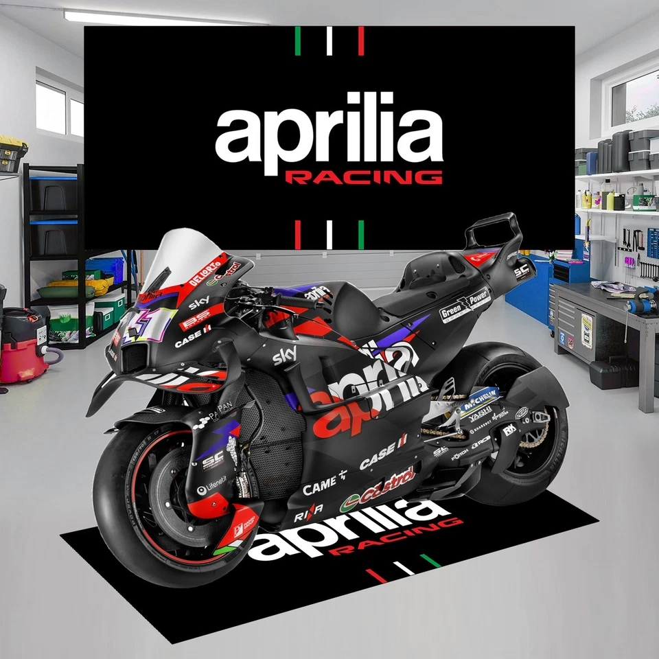 Motorcycle Garage Carpet Mat For Aprilia racing Anti-slip Mat Workshop 220x80cm - Image 2 of 4