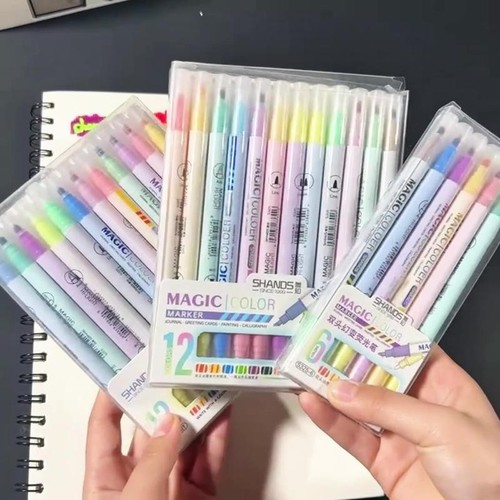 6/12pcs Double-ended Magic Color Marker Pen Changing Highlighter Pen ...