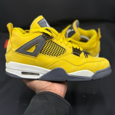 Nike Air Jordan 4 Retro Lightning Yellow Sz 8.5 Clean Used CT8527-700