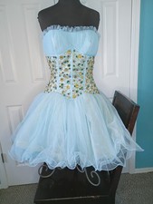 Blue Short Prom Dress Size 4 Few Minor Flaw New No Tags Free Shipping See Pics