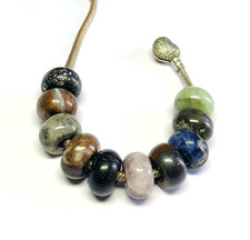 10 Pcs. Natural Multi Gemstone 5mm Big Hole Beads Large Hole Beads 14x8mm Beads