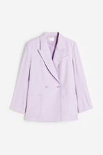 Women's H M Oversized Double Breasted Blazer Jacket Lilac Contemporary Small