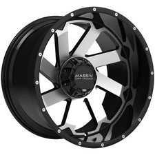 Massiv Off-Road OR4 22x10 5x5"/5x5.5" -18mm Black/Machined Wheel Rim 22" Inch