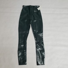 Spanx Faux Leather Green Leggings Size XS Petite New
