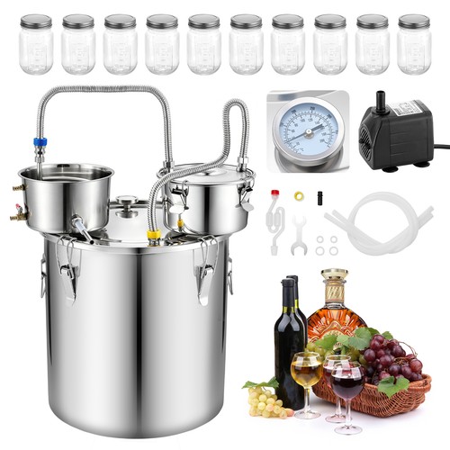 VEVOR 13.2 GAL/ 50L Alcohol Still Home Brewing Kit for DIY Whiskey Wine Brandy