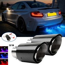 For 2 Series F22 F23 M235i M240i 2.5" Carbon Exhaust Tip Muffler Pipe W/ Light