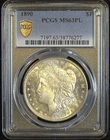 1890 PCGS MS63PL MORGAN SILVER DOLLAR GOLD SHIELD HOLDER PROOFLIKE
