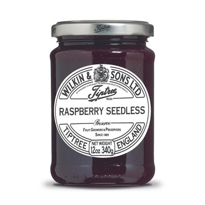 Raspberry Seedless Preserve Jam 12 oz Jar Gluten Free Vegan Easy Spread