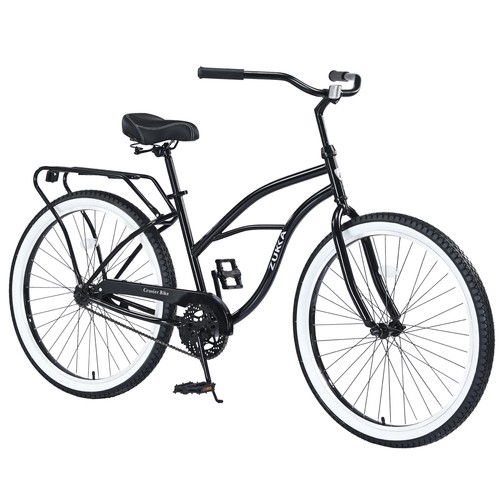 26 Inch Single Steel Frame Beach Cruiser Wide Wheels Rear Coaster - Picture 3 of 6