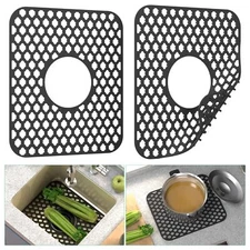 TOOVEM Kitchen Sink Mats 2PCS Non-Slip Heat Resistant Silicone Sink Protector...