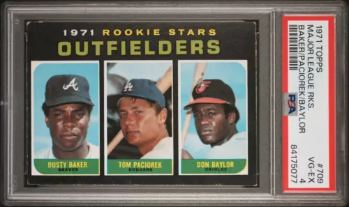 Dusty Baker & Don Baylor RC MLB 1971 Topps Rookie Outfielders #709 PSA 4 VG-EX