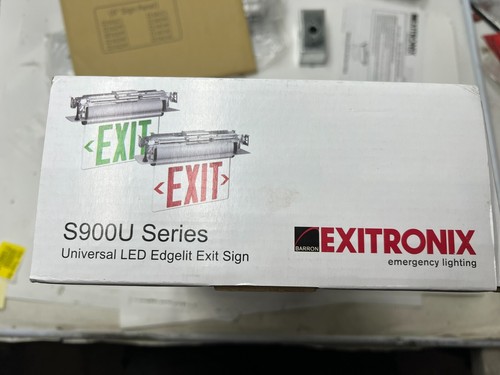 Exitronix Universal Mount LED Edge Lit Exit Sign Double Face S903-WB-SR-GM-AG - Picture 5 of 6