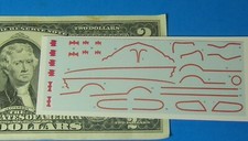 1/64 and HO SLOT CAR AURORA AFX TJET Batman Batmobile WHITE Water Slide Decals