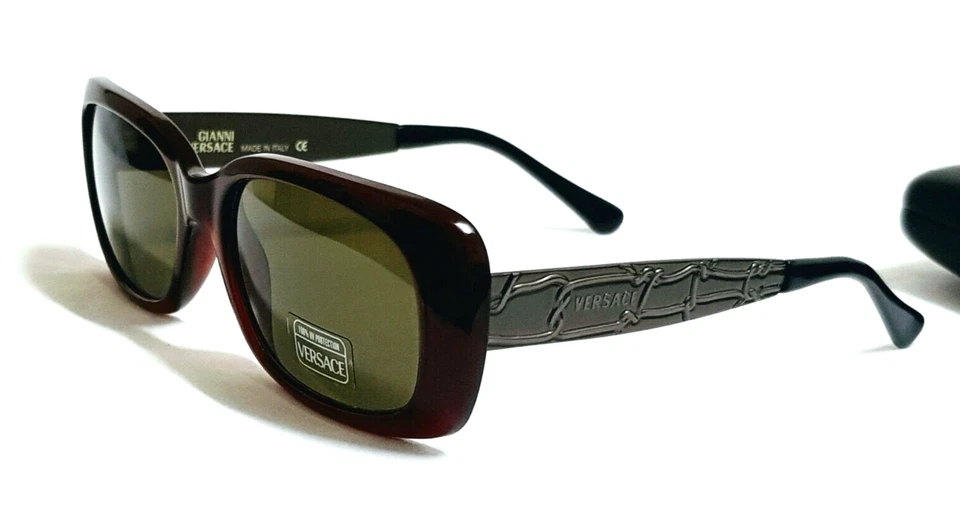 VTG RARE 80s GIANNI VERSACE MOD 471 SUNGLASSES COL 686 EYEWEAR BROWN GLASSES  - Image 4 of 4