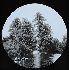 c1890s Magic Lantern Slide Photo View On The River Thames Ankerwyke Rowing