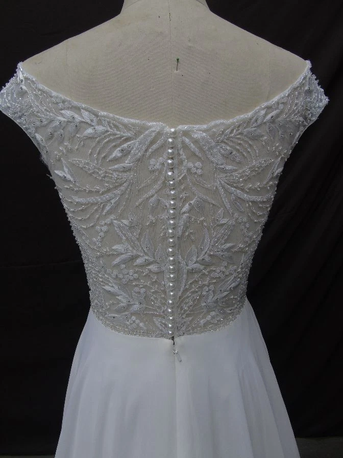 HBH Brautmode I Brautkleid A-Linie bestick Carmen für Standesamt Elfenbein - Bild 4 von 4