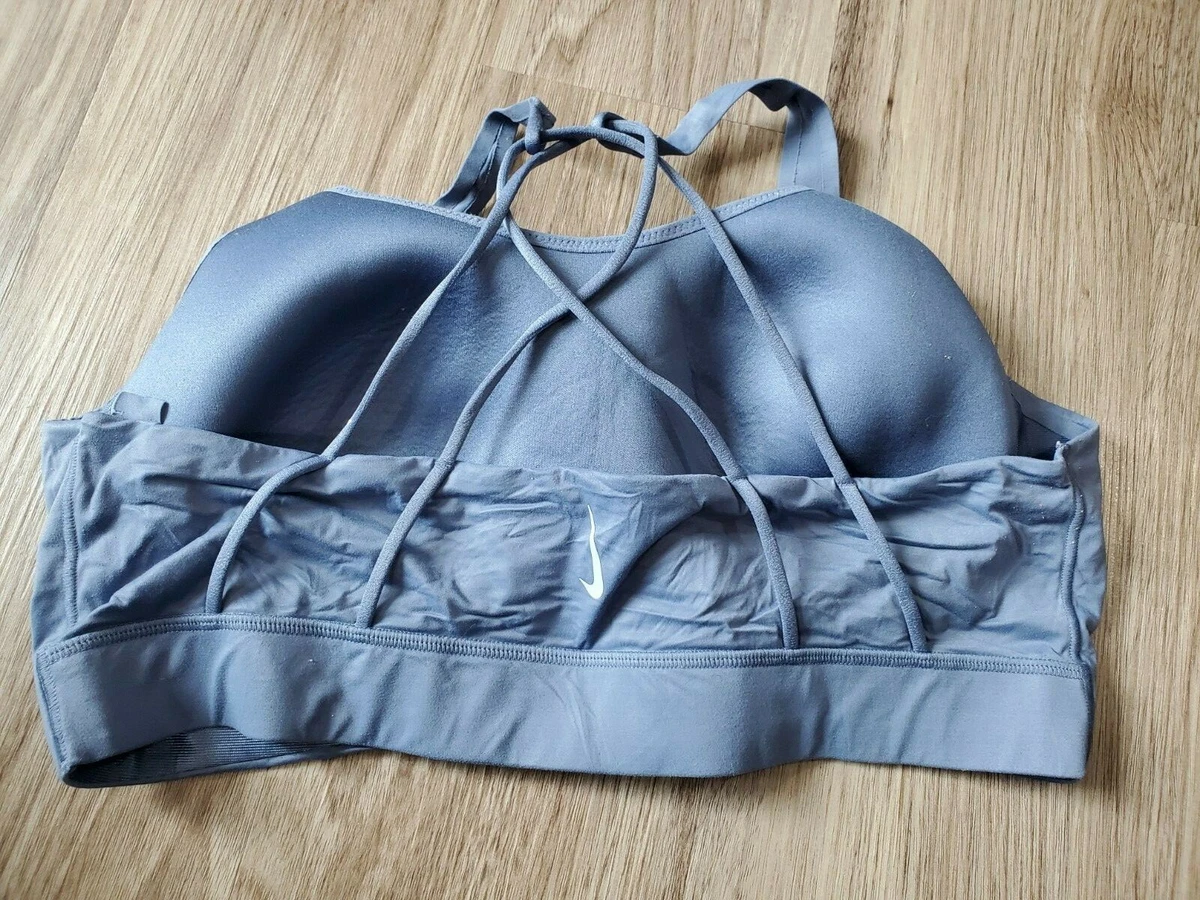 Nike Sports Bra L Blue Womens Criss-Cross Back