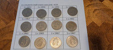 12 x  Queen Elizabeth II Half Crowns (2/6) 1953 - 1967 all good condition (R20D)