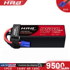 HRB 14.8V 4S 9500mAh 120C EC5 LiPO Battery for RC Arrma 8s Kraton Outcast Car