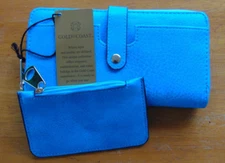 Gold Coast Blue Faux Leather Zip around Wallet with removeable coin purse NWT
