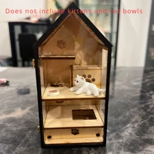 1PC 1:12 Scale Dollhouse Miniatures Furniture Cat Pet House Unfinished Accessory