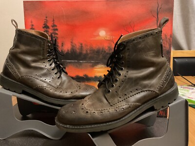 Herren Clarks Batcombe Lord dunkelbraun Leder Brogue Stiefel UK Größe 9 G 