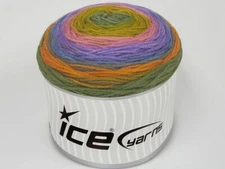 2-Skein Lot Cakes DK Yarn Light Acrylic 2x150g/540m Green Gold Pink Lilac Blue
