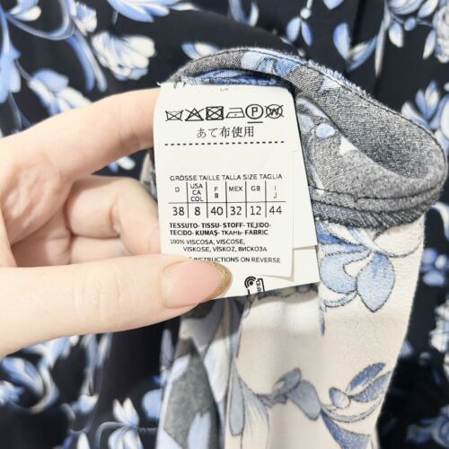 Marella Max Mara Midi Dress Size UK 12 Blue White Floral Occasion Wedding - Picture 11 of 11