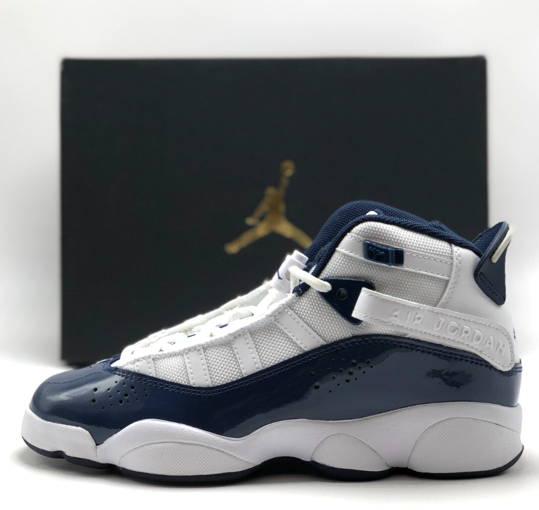 NEW* Youth Boy NIKE AIR JORDAN 6 RINGS (GS) WHITE/MIDNIGHT