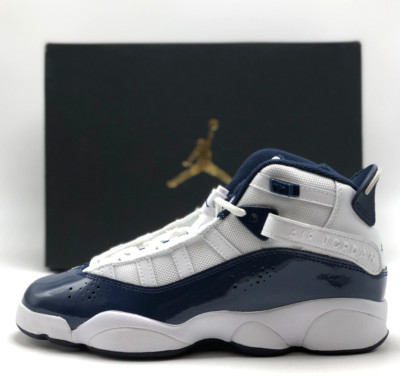 NEW* Youth Boy NIKE AIR JORDAN 6 RINGS (GS) WHITE/MIDNIGHT NAVY