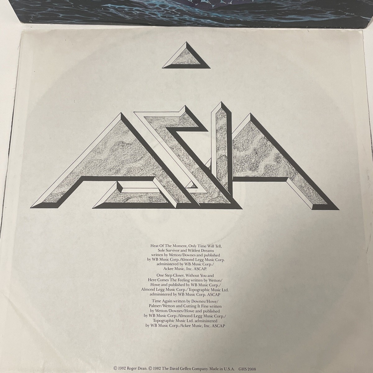 ASIA - Self Titled 1982 Vinyl Record Album LP Geffen GHS 2008