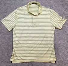 Polo Ralph Lauren RLX Striped Short Sleeve Golf Shirt Men's Size Large Yellow