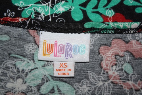 Lularoe XS Black Irma Tee Multi-Color Green Red Floral Print - Picture 6 of 6