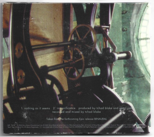 Pearl Jam ~ Nothing As It Seems/Insignificance ~ 2-Track Maxi-Single CD Binaural - Picture 4 of 4