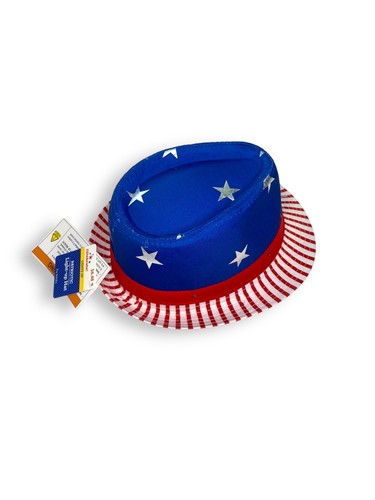 RED WHITE BLUE USA Stars & Stripes Patriotic Fedora with LIGHTS see Video! - Picture 5 of 9