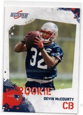 2010 Score Football #332 Devin McCourty NEW ENGLAND PATRIOTS Base Rookie Card 48. rookie card picture