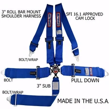 RJS RACING SFI 16.1 CAM LOCK RACING HARNESS BLUE 5PT 30298-18-23-3 1032503
