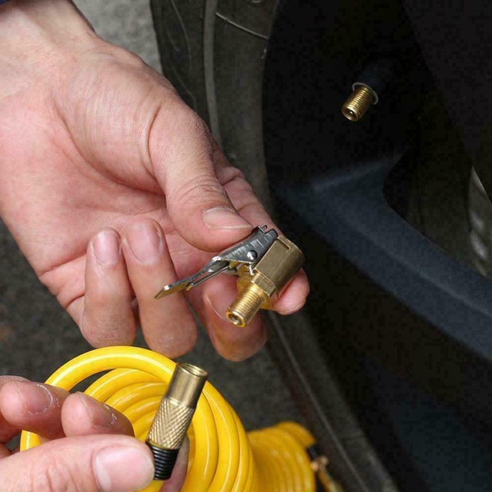 8MM Car Air Pump Nozzle Adapter Truck Tire Inflator He Clip Valve K8V5