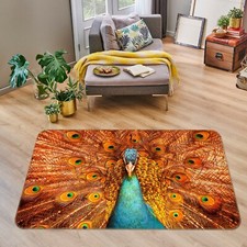 3D Peacock Feather O815 Animal Non Slip Rug Mat Elegant Photo Carpet Fay