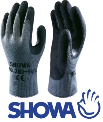 TOPGRIP SHOWA BEST 310 Arbeitshandschuh Latex Handschuh schwarz Garten Gerüstbau