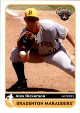 2012 Bradenton Marauders Grandstand #5 Alex Dickerson Poway California CA Card